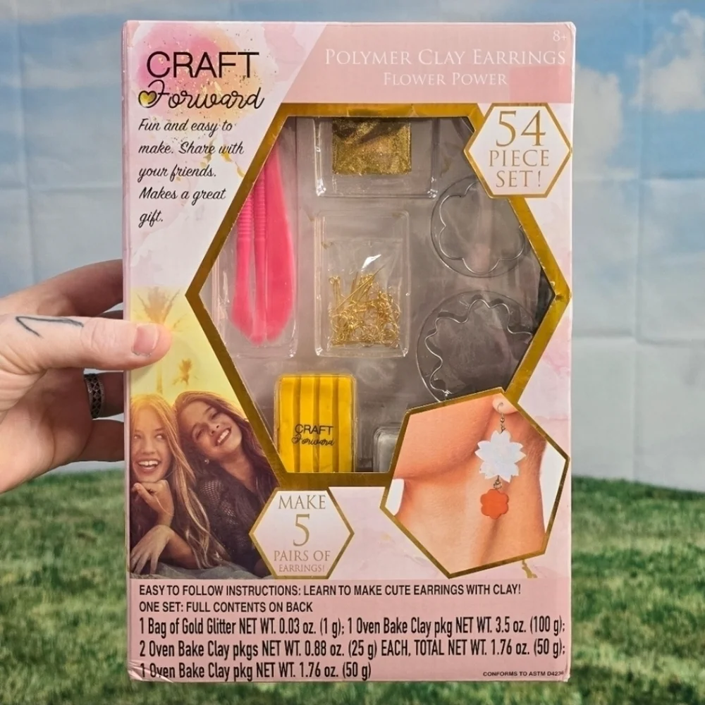 CRAFT Forward | Ages 8+ Clay Jewelry Making Crafting Kits | Two Sets! | NIB!